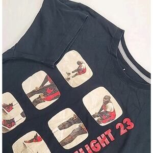 Y2K Nike Air Jordan Flight 23 Jumpman Graphic Tee Black Mens L Rare Streetwear